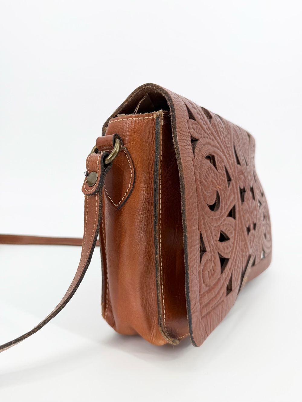 Patricia Nash Cutout Tooled Leather Crossbody Bag-Imperial Limited-Florence - Picture 4 of 13